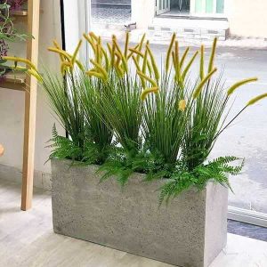 Bồn Cỏ Đuôi Chồn Giả Trang Trí Cửa Hàng, Studio, Tiệm Quán, Văn Phòng, Nhà Cửa – Cao 1m1