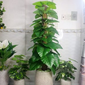 Cây Trầu Bà Cột Giả Trang Trí Cửa Hàng, Studio, Tiệm Quán, Văn Phòng, Nhà Cửa – Cao 1m45