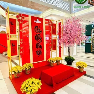 THI CÔNG CÂY ĐÀO GIẢ TRANG TRÍ