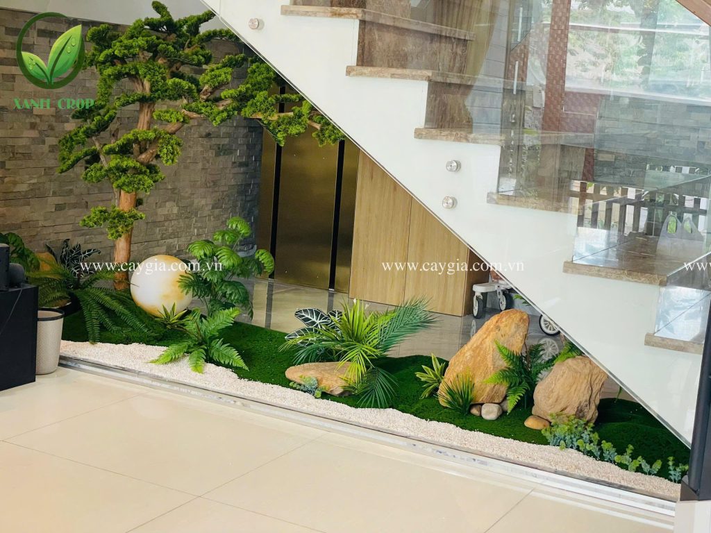 Quy trình thiết kế & thi công tiểu cảnh cây giả