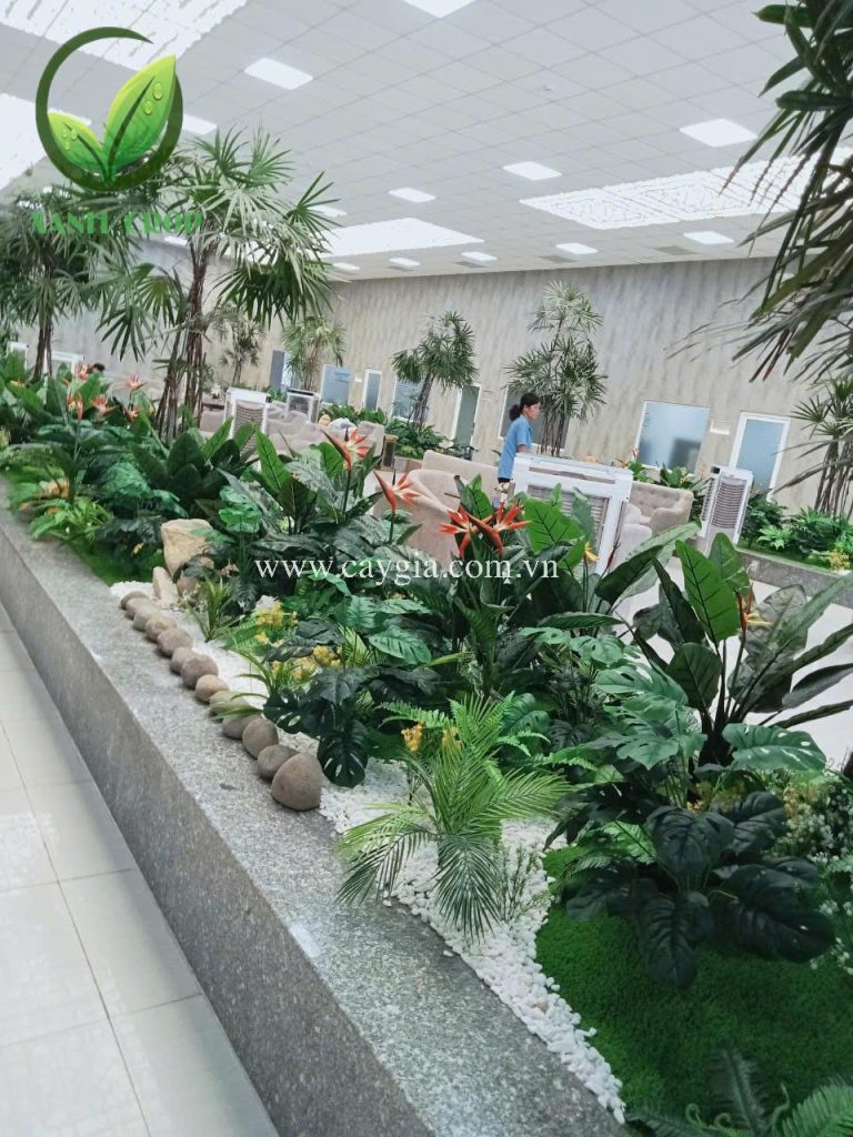 Vì sao nên chọn CÔNG TY TNHH XANH CROP thi công tiểu cảnh cây giả?