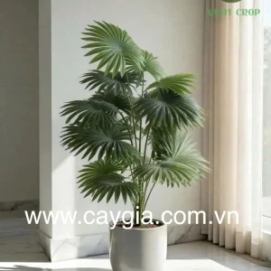 Chậu cây giả lá cọ 18 lá
